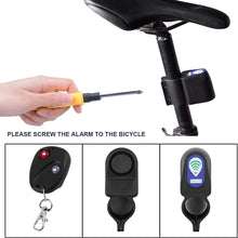 Bicycle Remote Control Anti-Theft Alarm Lock Black Wireless Alarm Siren Shock Vibration Sensor Cycling Lock with Screw Accessories