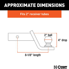 CURT 45142 Trailer Hitch Ball Mount with 2-Inch Trailer Ball & Hitch Lock, Fits 2-Inch Receiver, 7,500 lbs. GTW, 4-Inch Drop