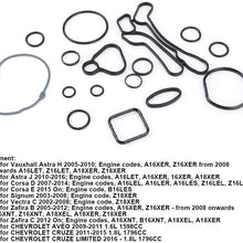 Oil Cooler Seals, Rubber Engine Oil Cooler Gasket Seals Set 55355603 Repair Kit Fit for Vauxhall Astra
