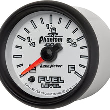 Auto Meter 7510 Phantom II 2-1/16" Universal Stepper Full Sweep Fuel Level Programmable Empty - Full Range Gauge