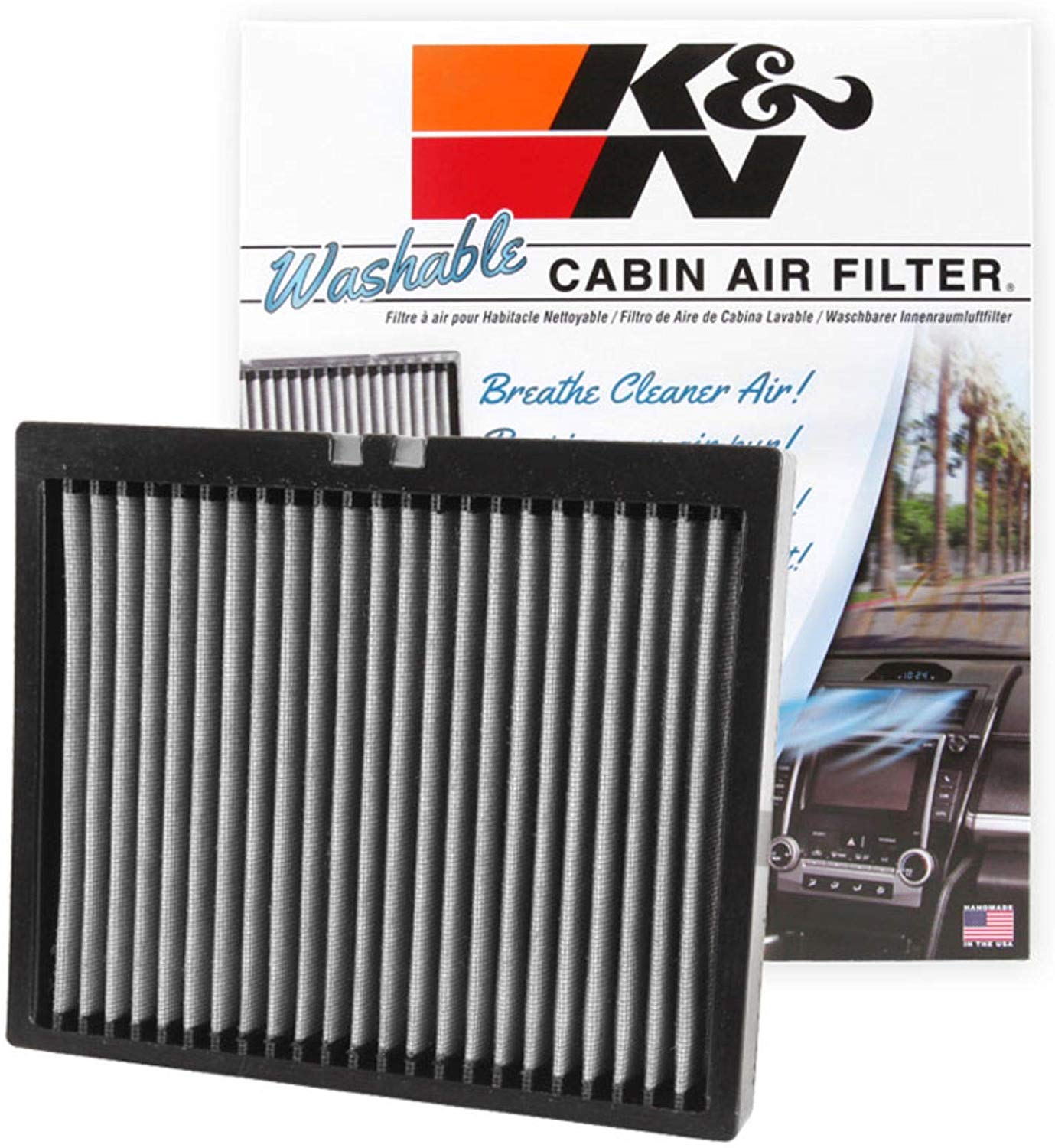 K&N VF2040 Washable & Reusable Cabin Air Filter Cleans and Freshens Incoming Air for your Chevrolet