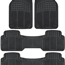 BDK 783-3Row ProLiner Original Heavy Duty 4pc Front & Rear Rubber Floor Mats for Car SUV Van (for 3 Row Vehicles) - All Weather Protection Universal Fit (Black)