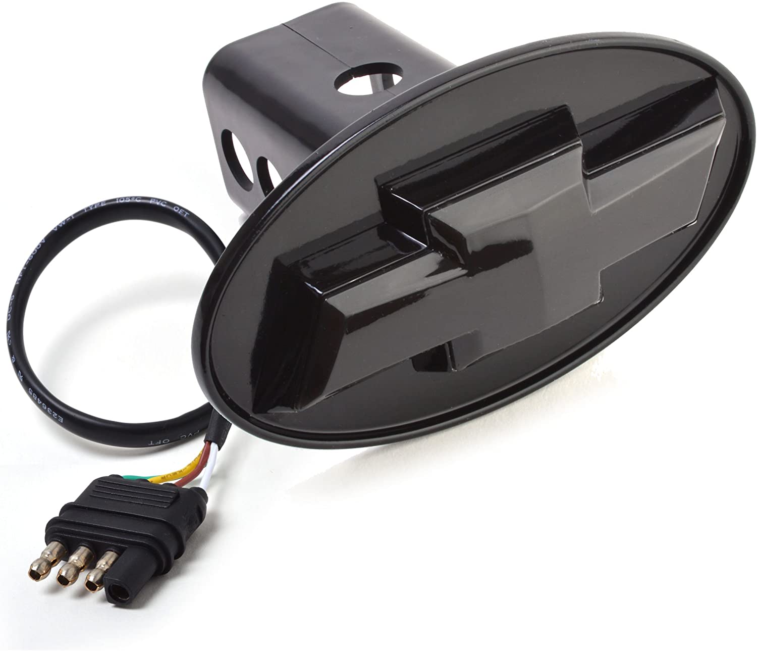 Bosswell Chevrolet Chevy Hitch Cover - Licensed LED Light Trailer Towing Hitch Cover Receiver Black 6530