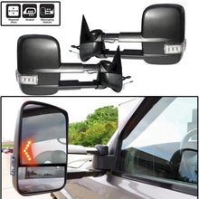 AERDM New 2pcs Pair Left+Right Heated Telescoping Towing Mirrors with Arrow Signal Turn & Puddle Lights fit for 03-07 Chevy/GMC Silverado/Sierra