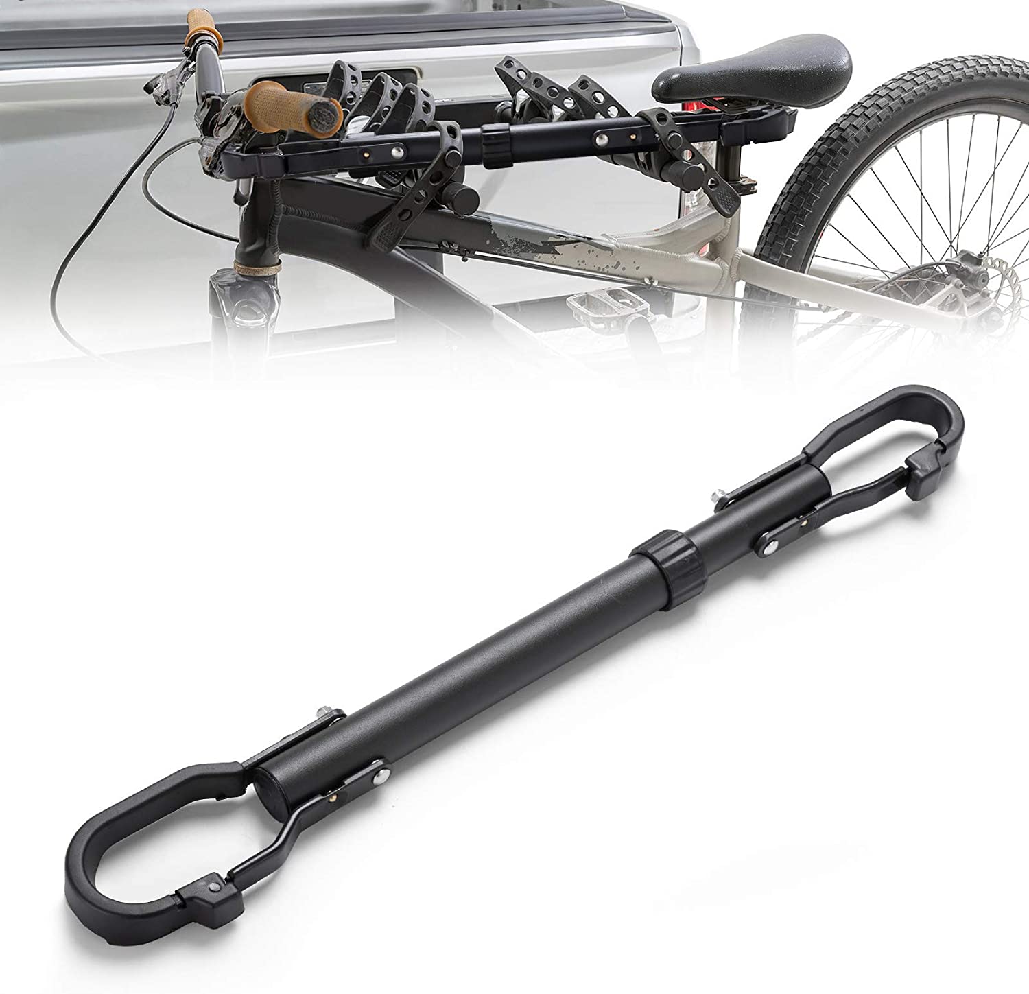BUNKER INDUST Bike Bar Bicycle Top Tube Cross-bar Rack, Adjustable Frame Adapter for Bike Rack, Suit Y-Frame Children Ladies Mountain Road Bikes