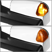 Pair Chrome Power Heated Amber LED Turn Signal Lights Tow Mirrors w/Puddle Lamps Replacement for Dodge Ram 09-16