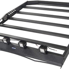 Hooke Road Top Roof Rack Basket Cargo Carrier Crossbar Compatible with Jeep Wrangler JL 2018-2021 | Gladiator JT 2020 2021 2/4 Doors