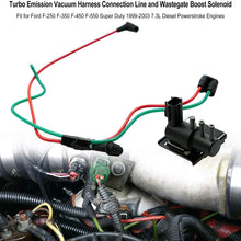 Turbo Emission Vacuum Harness Connection Line and Wastegate Boost Solenoid Fits for Ford F250 F350 F450 F550 Super Duty 1999-2003 7.3L Diesel Powerstroke Engines Replace F81Z9E498DA F81Z6C673AA