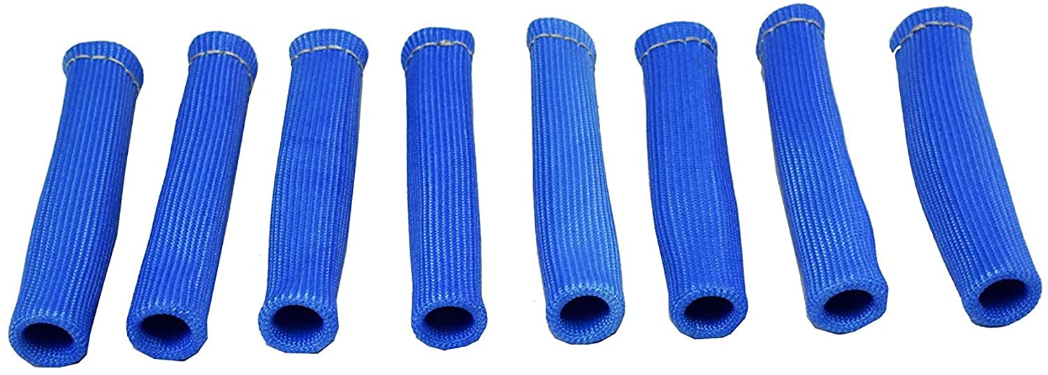 A-Team Performance Spark Plug Wire Boot Heat Shield Rated up to 1,200 Degrees Protector Sleeve Braided Cover Compatible with Car Truck Hot Rod Street Rod Race Car SBC BBC SBF BBF 6