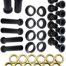 TIKSCIENCE 38Pcs Rear Suspension Bushings Kit Fit for Polaris Sportsman 400 500 700, Including Spacers A-Arm Short and Long Bushings,Lower Control Bushings Stabilizer Tubes - Black