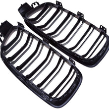 Fit 2012-2018 BMW 3 Series F30 F31 F35 Grille High Gloss BLACK Cool Bussiness Style Replacement Conversion Grill Sturdy ABS Easy To Install (Half Chrome-Gloss Black)