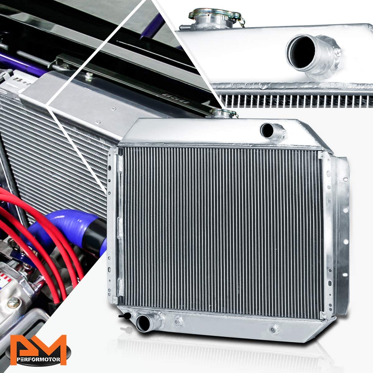 Aluminum 2-Row Racing Radiator for Ford F-100/F-150/F-250 Pickup/Bronco 68-79