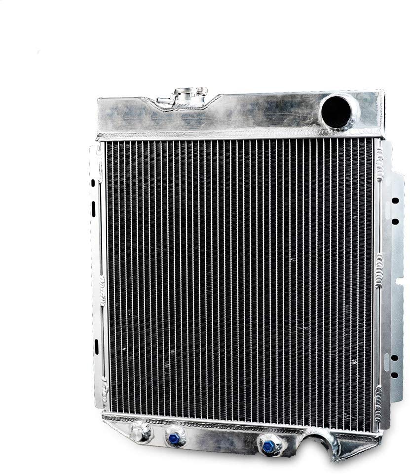 62mm Aluminum Racing Radiator Stop Leak Replacement For FORD MUSTANG/SHELBY V8 I6 MT&AT 1964-1966 Silver