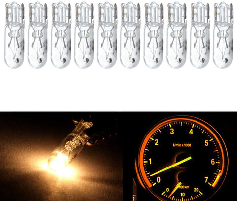 cciyu T5 Wedge 37 58 70 73 74 White 12V 1 LED Car Auto Dashboard Gauge Side Light Bulb Lamp (Warm white)