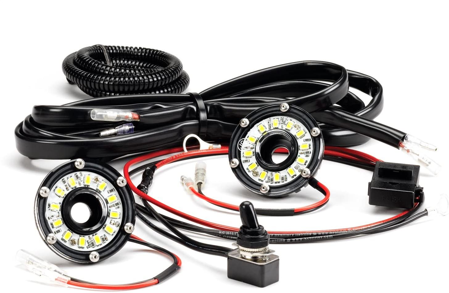 KC HiLiTES 355 Cyclone LED Universal 2-Light Under Hood Wiring Kit (2-Light Kit)