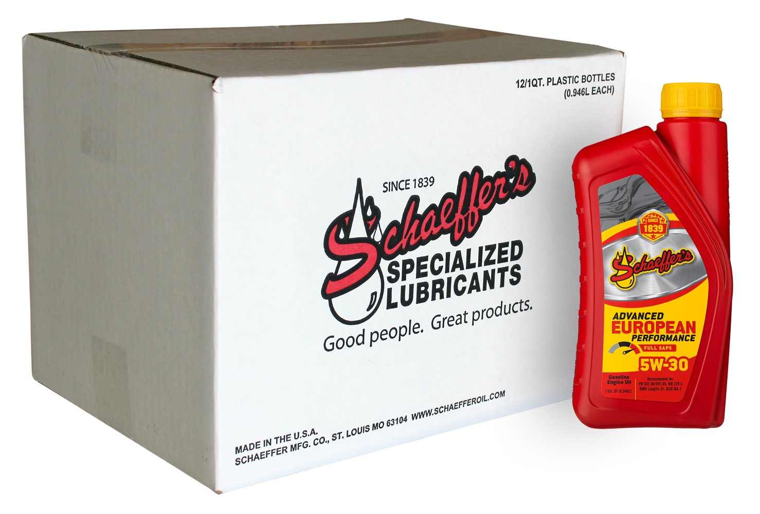 Schaeffer Manufacturing Co. 8007012 Advanced European Performance Full Saps 5W30 Oil, 1 Quart (Pack of 12)