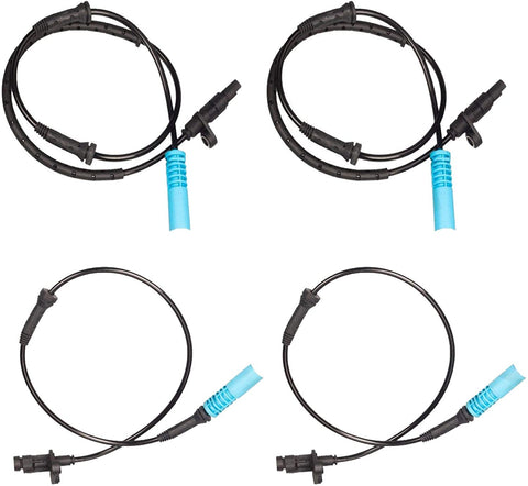 MOSTPLUS 4PCS Front Rear Left Right ABS Wheel Speed Sensors Compatible for BMW E39 525 528 540 34526756376 34526756375