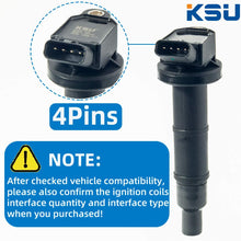 KSU Compatible With Ignition Coil Pack for 2.4L Toyota Camry Highlander RAV4 tC, UF333, 90919-02244, C1330, 6731307(4 pack)
