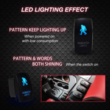 WOWLED Laser Horn Rocker Switch, Waterproof Train Horn Wiring Kit, LED Illuminated Backlit + On/Off Toggle Switch, Relay Wiring Harness Kit for Truck Car Boat SUV ATV UTE 4X4 12V/24V Green