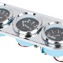 X AUTOHAUX Car 3 in 1 Celsius Water Temperature Gauge Oil Pressure Gauge Voltmeter Voltage Gauge Triple Measure Gauge Kit with Sensor