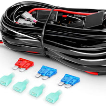 Nilight 20Inch 126W Flood Combo Road Light Bar 2PCS 18w 4Inch Spot LED Pods with Wiring Harness Kit, 2 Years Warranty