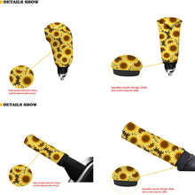 Babrukda Car Interior Accessiores for Women - 15 Inch Adjustable Streering Wheel Cover+Auto Gear Shift Knob Cover+Handbrake Cover Set Mandala Flower Non-Slip Soft Fit Most Cars Sedan SUV Van Truck