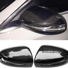 Fandixin 1Pair Replacement Carbon Fiber Rearview Side Mirror Covers Mirror Caps Trim with LED Light for Mercedes Benz W205 W222 W213 W238 W253 C253