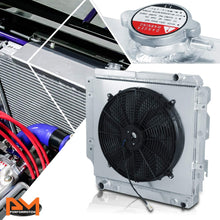 For Jeep Wrangler YJ/TJ 2.4-4.2 87-06 Full Aluminum 3-Row Radiator with Fan Shroud