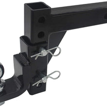 Open Road Brands OPENROAD 5000lbs Capacity 8-Position Drop Ball Mount for Towing, 10" Adjustable Trailer Hitch 2inch Trailer Ball,2 Safety Clip and 5/8 Inch Hitch Pin Lock