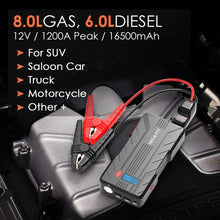 Beatit QDSP 1200A Peak 16500mAh 12V Portable Car Lithium Jump Starter (up to 8.0L Gas and 6.0L Diesel) Battery Booster Phone Charger Power Pack with Smart Jumper Cables B7