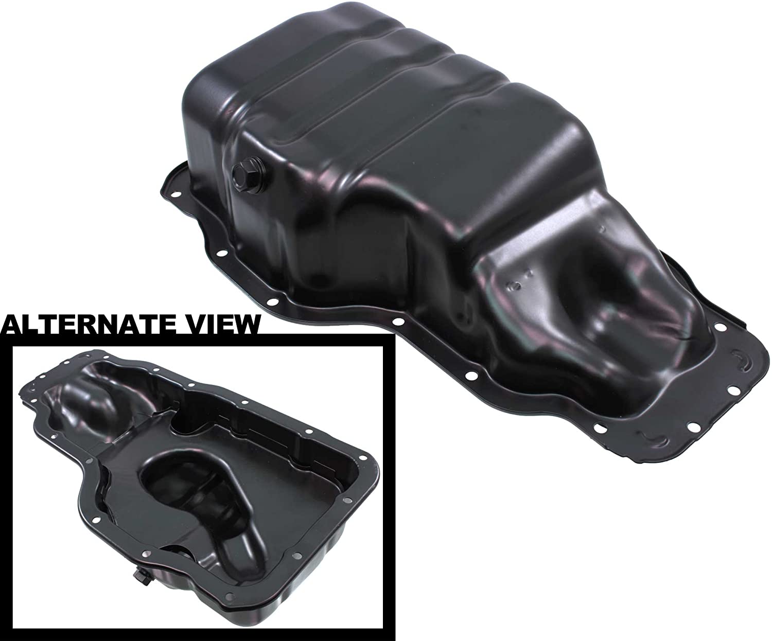 APDTY 375473 Engine Oil Pan With Drain Plug Fits 1.8L or 2.0L 2011-2014 Hyundai Elantra 2014 Hyundai Tucson 2014 Kia Forte 2012-2014 Kia Soul (Replaces Hyundai 21510-2E022, 215102E022)