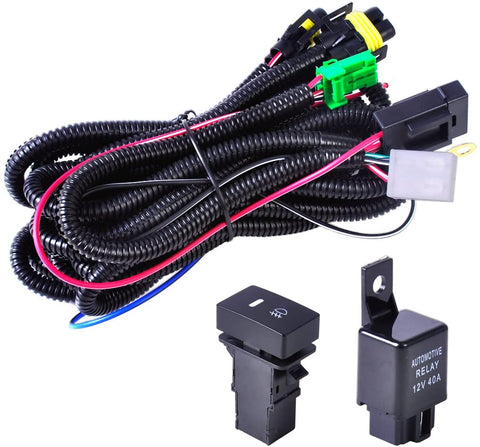 beler H11 Fog Light Lamp Wiring Harness Sockets Wire Switch Kits For Ford Infiniti Honda Lincoln Nissan Acura