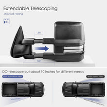 MOSTPLUS Power Heated Towing Mirrors Compatible for Chevy Silverado Suburban Tahoe GMC Serria Yukon 1999-2002 w/Sequential Turn light, Parking Lamp, Running Light (Set of 2) (Black)