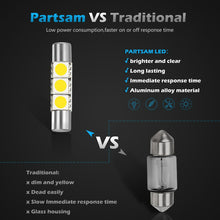 Partsam 4PCS White 29mm Festoon LED Light Interior Vanity Mirror Sun Visor Lamps