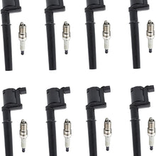ENA Set of 8 Platinum Spark Plugs and 8 Ignition Coils compatible with 1997-2012 Ford Mustang Lincoln Continental Aviator Navigator 4.6L V8 UF191 SP493