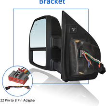 JZSUPER 2015 2016 2017 2018 2019 2020 Towing Mirrors fit for Ford F150 Pickup Truck with Turn Signal Light Temperature Sensor Power Heated Chrome Cap