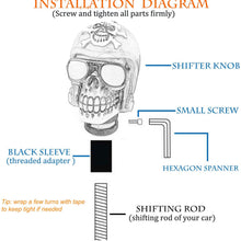 Thruifo Skull Handle Shifter Knob, Pilot Style MT Car Gear Stick Shift Head Fit Most Manual Automatic Vehicles, Red