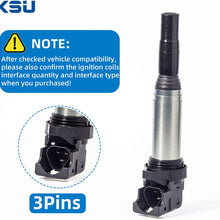 KSU Compatible With 0221504470 Ignition Coil Pack for BMW 325i 325Ci 328i 330Ci 335i 525i 528i 530i 535i 545i 745Li X3 X5 M5 M6 Z4 12137594937 12137562744 12137571643 UF592 (4Pack)