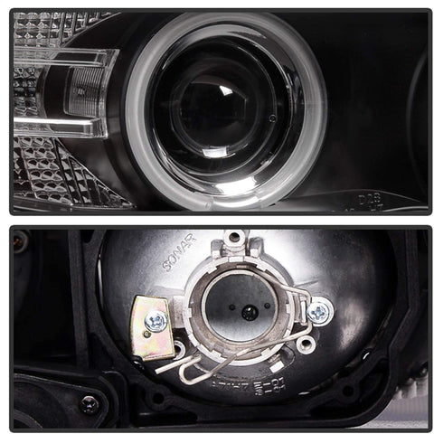 Spyder 5076748 BMW X5 E53 2004-2006 Dual Projector Headlights - Halogen Model Only (Not Compatible With Xenon/HID Model) - DRL LED - CCFL Halo - Black - High H7 (Included) - Low H7 (Included)