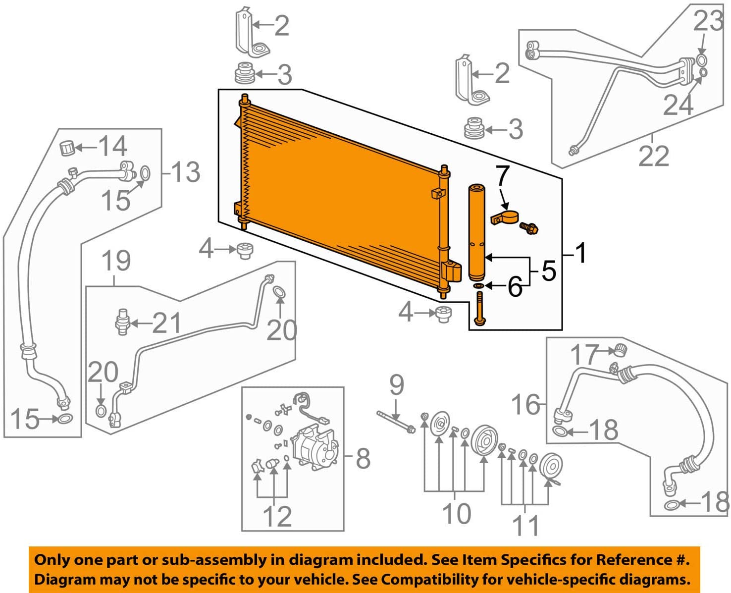Genuine Honda 80110-TK6-A01 Condenser