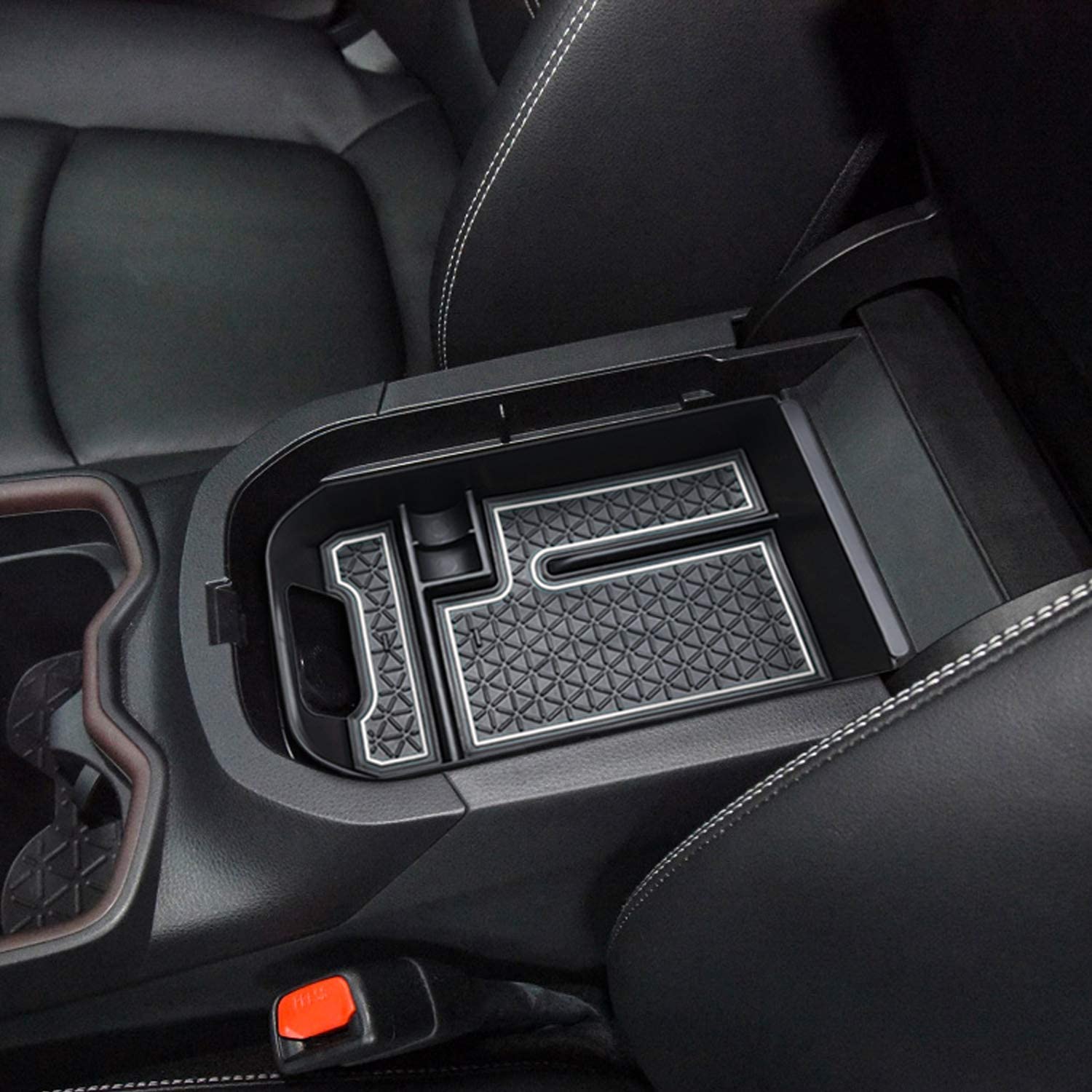 RAV4 Interior Accessories,Armrest Storage Compatible for Toyota Rav4 Center Console Organizer,Center Console Tray Compatible with Toyota Rav4 2019 2020,Keep The Center Console Organized (White)