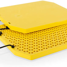 Camco 44545 Heavy-Duty Extra-Large Stabilizer Jack Pads with Handle - Prevent Trailer Jacks from Slipping Into Soft Ground - Includes (2) Jack Pads