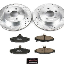 Power Stop K1531 Rear Z23 Carbon Fiber Brake Pads with Drilled & Slotted Brake Rotors Kit