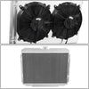 DNA Motoring RA+FS-FM67-3 3-Row Radiator with Fan Shroud