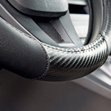 BDK SW-712-BK Motor Trend GripDrive Carbon Fiber and Leather Steering Wheel Cover – Universal Fit for 14.5"-15.5 Wheels