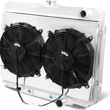 Replacement for Ford Mustang V8 / Mercury Cougar 3-Row Aluminum Radiator + 12V Fan Shroud