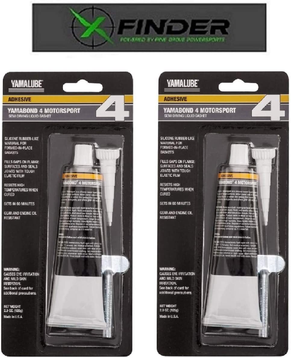 XFINDER POWERED BY PINE GROVE POWERSPORTS Yamalube Yamabond 4 Motorsport Liquid Gasket, 2 Pack, Includes X-Finder Sticker