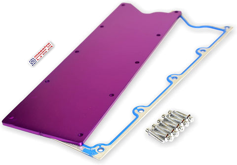 Massive Trophy GM LS Valley Cover Plate Solid Knock Sensor Eliminate Carb EFI Compatible w/Chevy GM LS 1 2 6 Gen III 3 4.8 5.3 5.7 6.0 X LQ4 LM7 (Gloss Black)