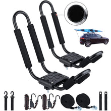 J Bar Kayak Roof Rack, Universal HD Marine Kayak Carrier Top Mount Car SUV Crossbar for Kayaks, Canoe, Surfboards, Ski Board & SUP Paddle Boards on SUV, Car & Truck with(1 Pair)