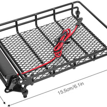 VGEBY Rc Roof Rack, Metal RC Car Roof Rack Luggage Carrier Universal Car Top Luggage Basket with LED Fit for MN D90 99S RC Car Model